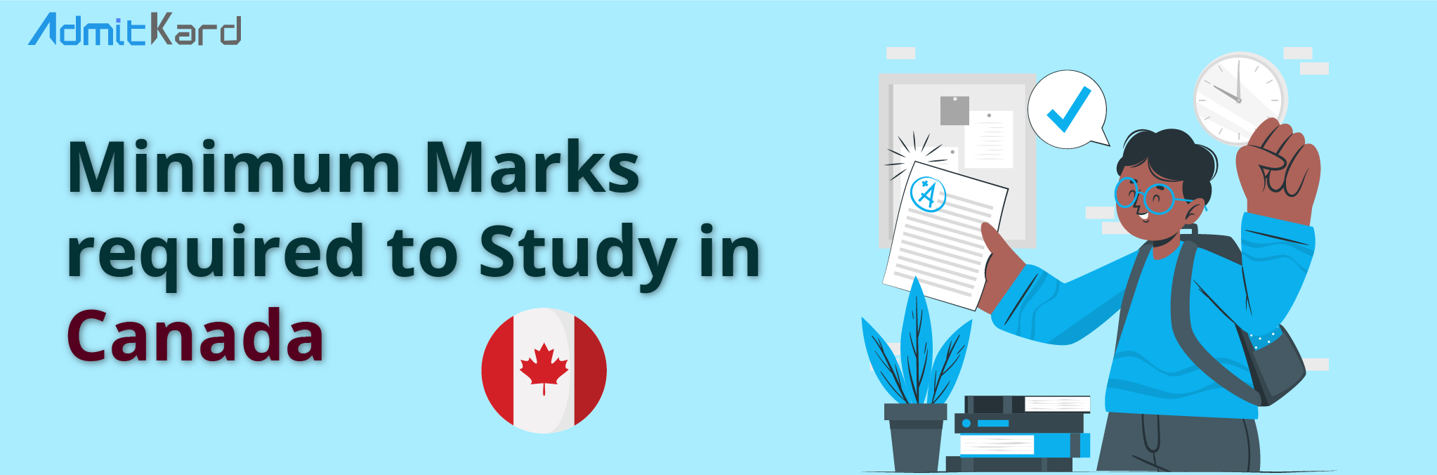minimum marks required to study in canada